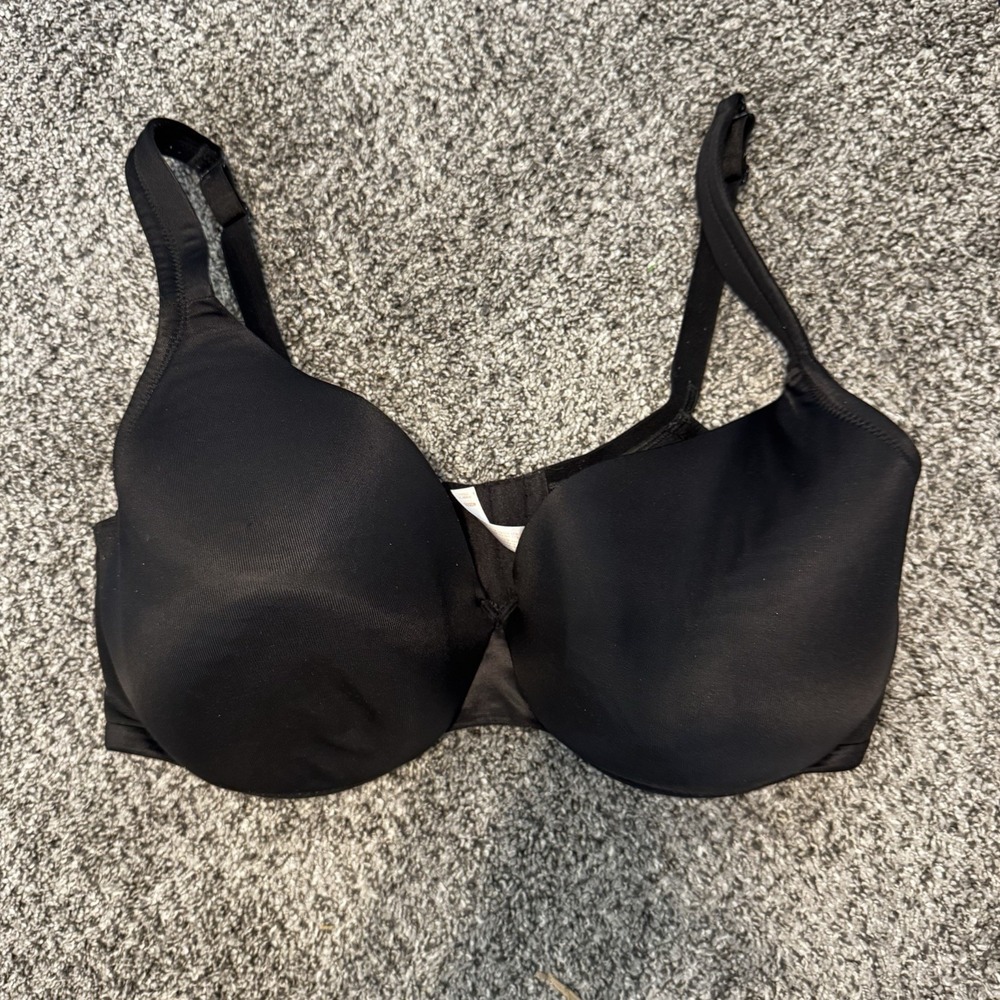 Cacique Lightly Lined T-shirt Full Coverage Bra Size 40DDD Underwired Black